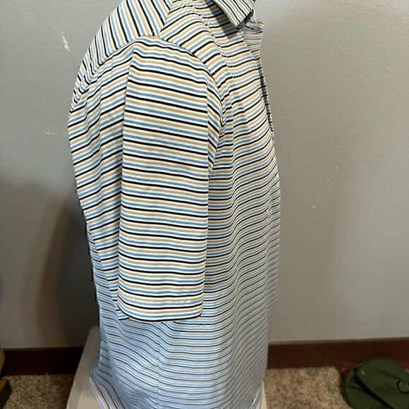 FootJoy Mens Medium Edgewood Country Club Mens Striped Short Sleeve Polo - Picture 3 of 8